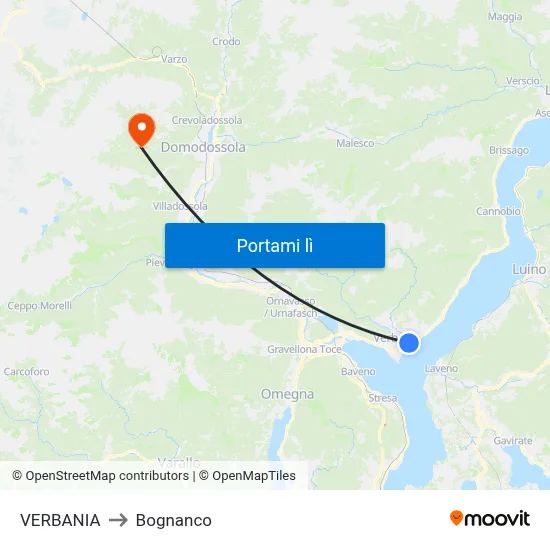 VERBANIA to Bognanco map