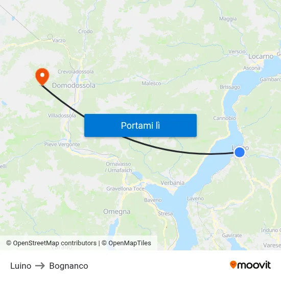 Luino to Bognanco map