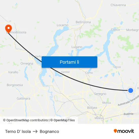Terno D' Isola to Bognanco map