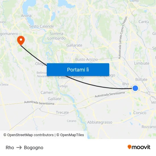 Rho to Bogogno map