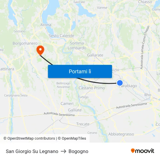 San Giorgio Su Legnano to Bogogno map