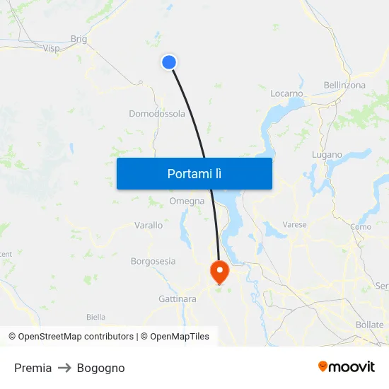 Premia to Bogogno map