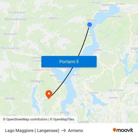 Lago Maggiore ( Langensee) to Armeno map