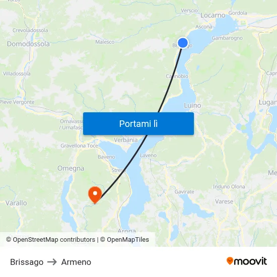 Brissago to Armeno map