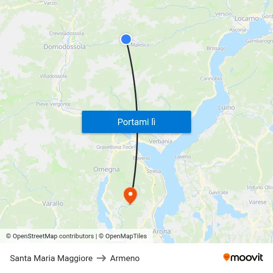 Santa Maria Maggiore to Armeno map
