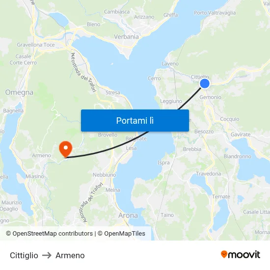 Cittiglio to Armeno map