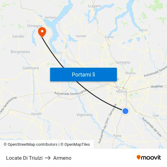 Locate Di Triulzi to Armeno map