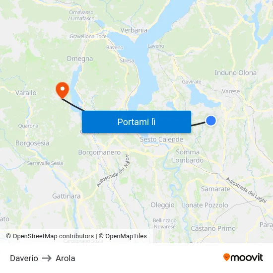 Daverio to Arola map