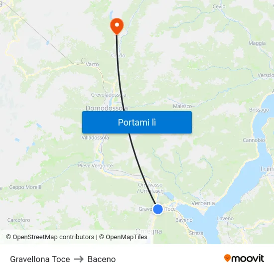 Gravellona Toce to Baceno map