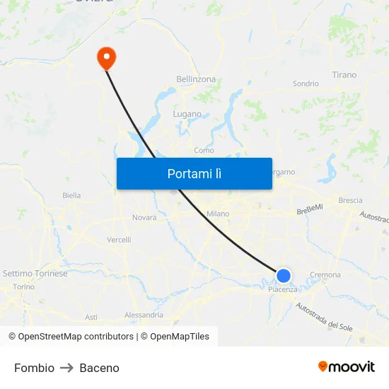 Fombio to Baceno map