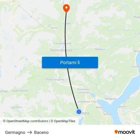 Germagno to Baceno map