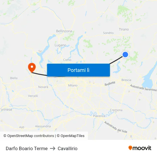 Darfo Boario Terme to Cavallirio map