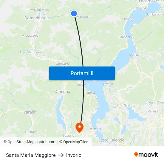 Santa Maria Maggiore to Invorio map
