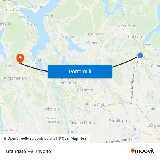 Grandate to Invorio map
