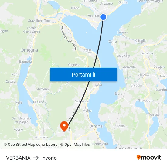 VERBANIA to Invorio map
