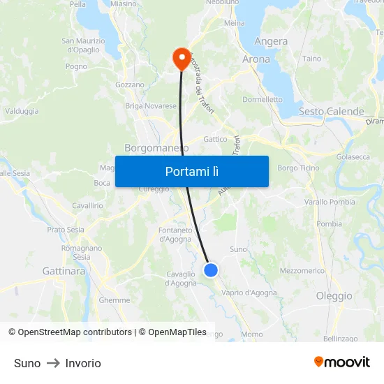 Suno to Invorio map