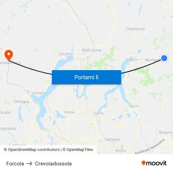 Forcola to Crevoladossola map