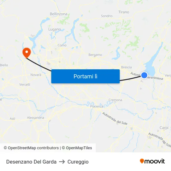 Desenzano Del Garda to Cureggio map