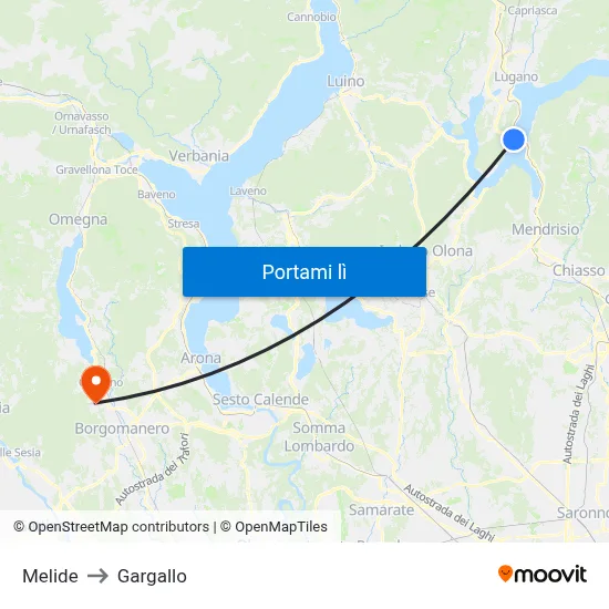 Melide to Gargallo map