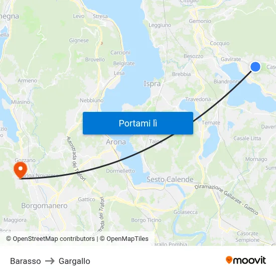 Barasso to Gargallo map