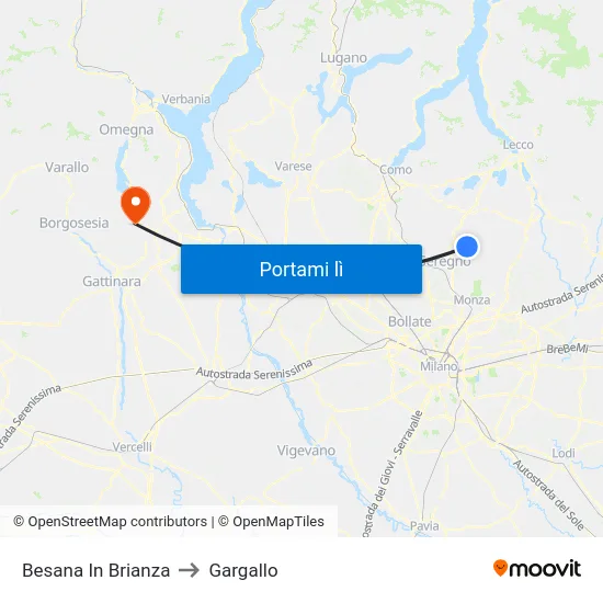 Besana In Brianza to Gargallo map