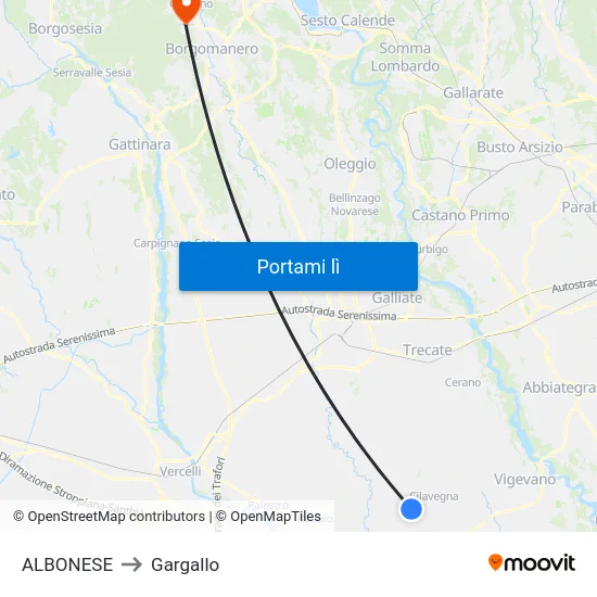 ALBONESE to Gargallo map
