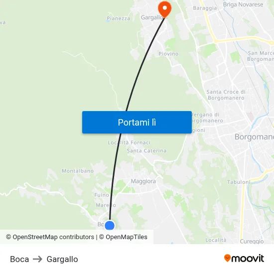 Boca to Gargallo map
