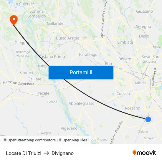 Locate Di Triulzi to Divignano map