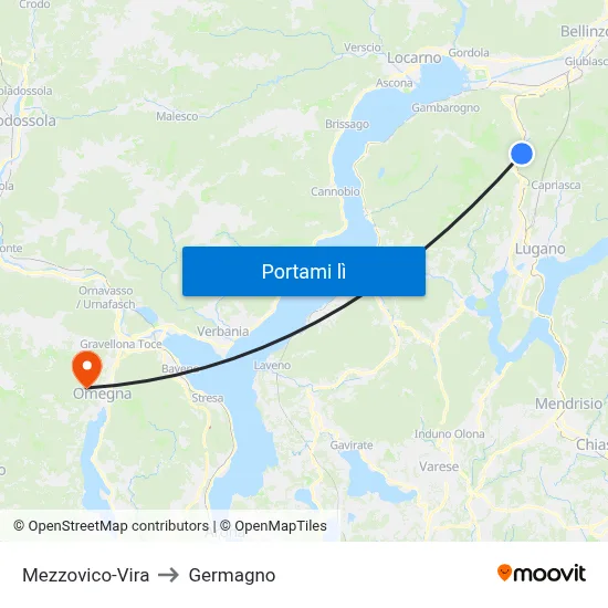 Mezzovico-Vira to Germagno map