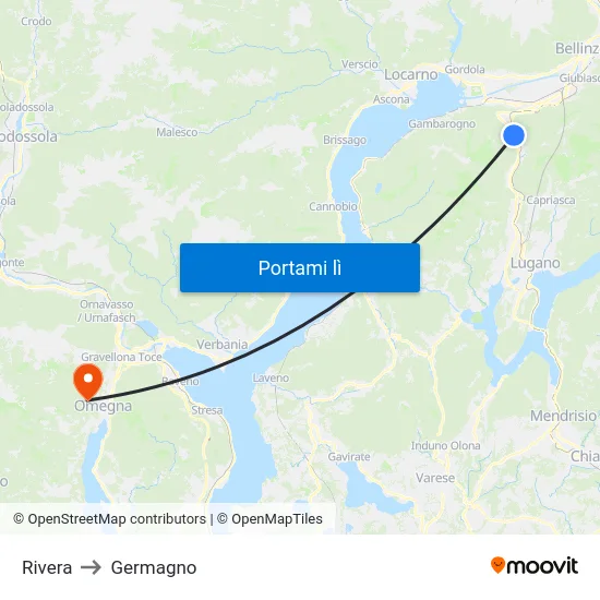 Rivera to Germagno map
