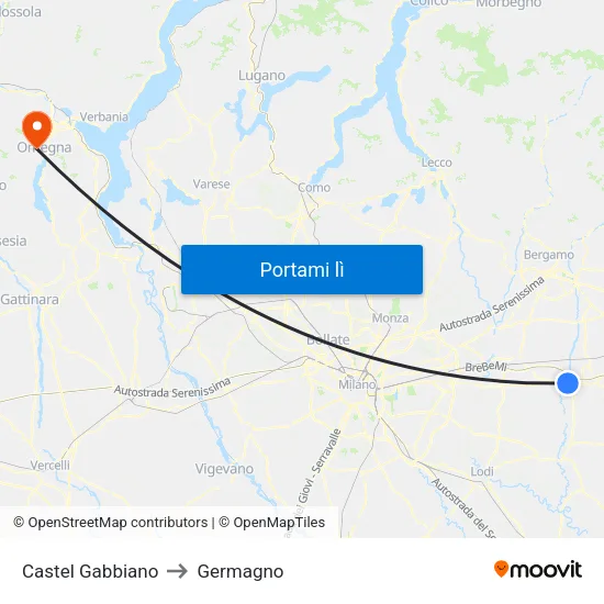 Castel Gabbiano to Germagno map