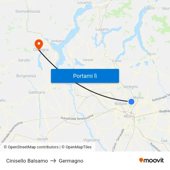 Cinisello Balsamo to Germagno map