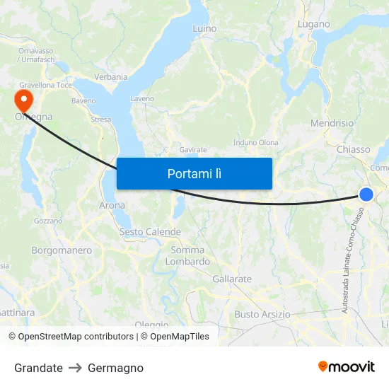 Grandate to Germagno map