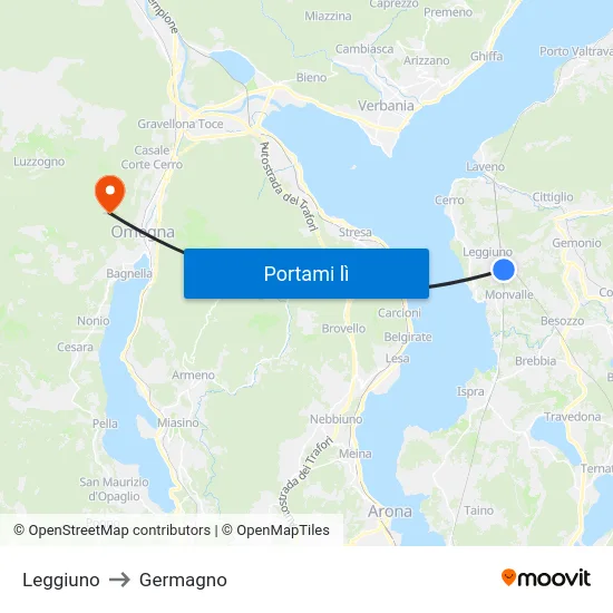 Leggiuno to Germagno map