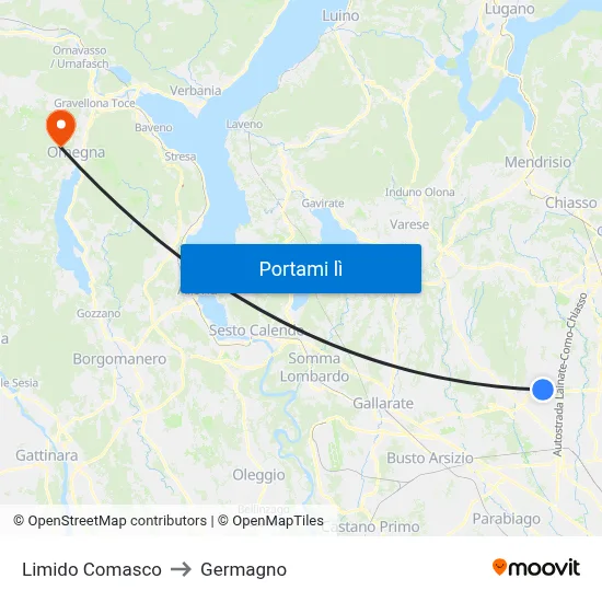 Limido Comasco to Germagno map