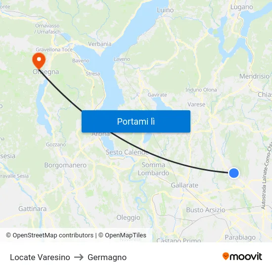 Locate Varesino to Germagno map