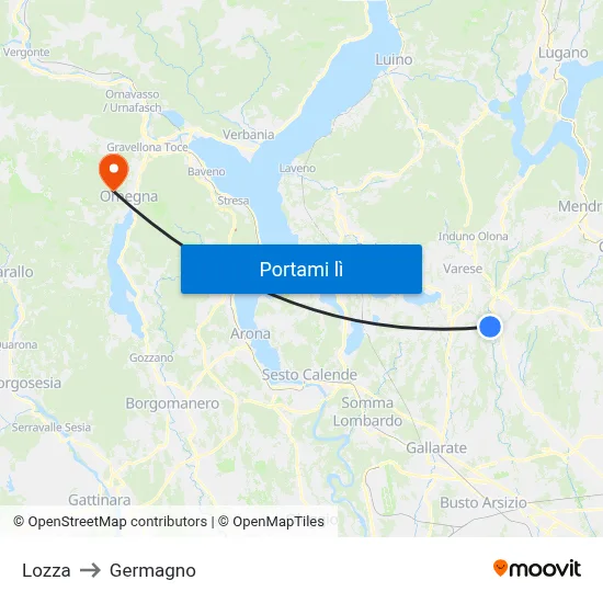 Lozza to Germagno map
