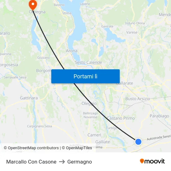 Marcallo Con Casone to Germagno map