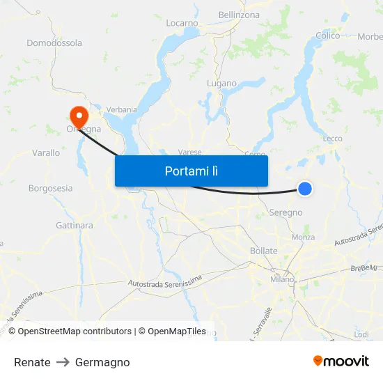 Renate to Germagno map