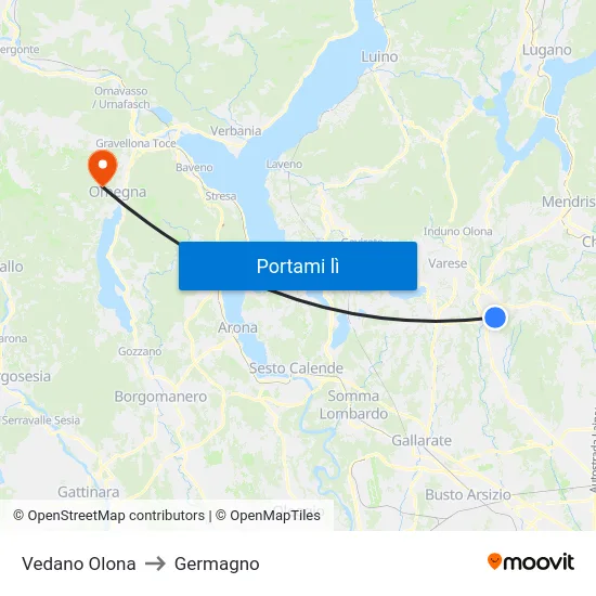 Vedano Olona to Germagno map