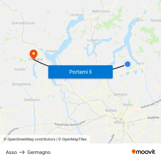 Asso to Germagno map