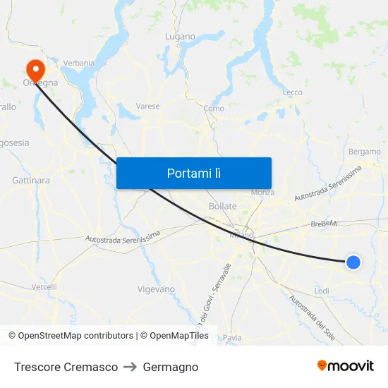 Trescore Cremasco to Germagno map