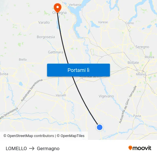 LOMELLO to Germagno map