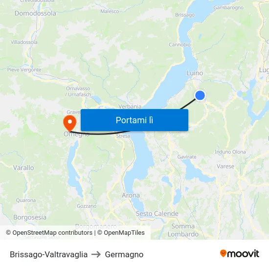 Brissago-Valtravaglia to Germagno map
