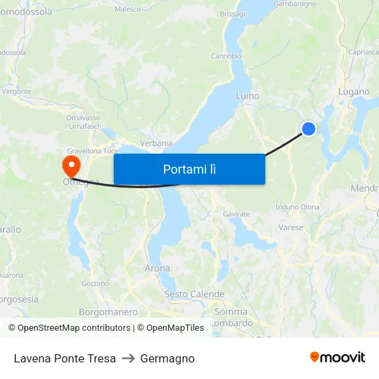Lavena Ponte Tresa to Germagno map