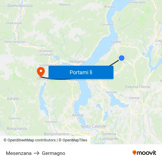 Mesenzana to Germagno map