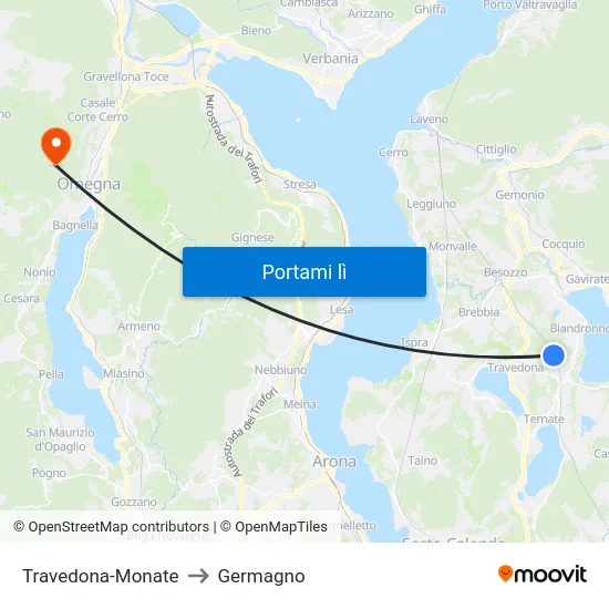 Travedona-Monate to Germagno map