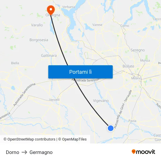 Dorno to Germagno map