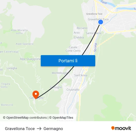 Gravellona Toce to Germagno map