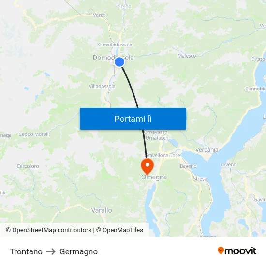 Trontano to Germagno map
